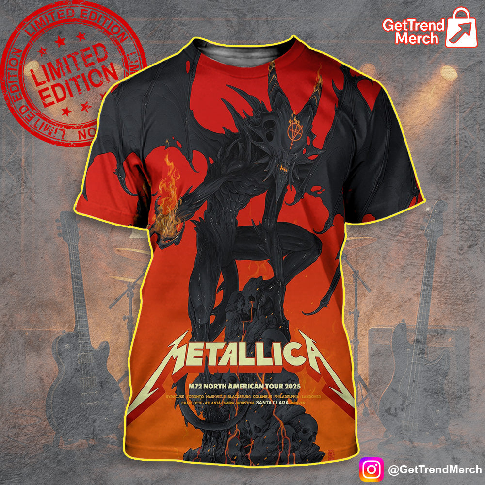 Metallica M72 Santa Clara 2025 Dragon 3D T-Shirt β All-Over Print Limited Edition - Get Trend Merch