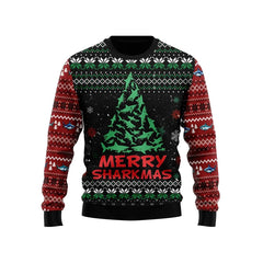 Funny Cartoon Shark Ugly Christmas Sweater