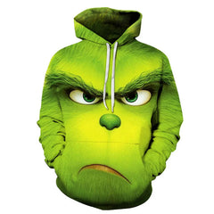 Grinch Inspired Christmas Hoodie – 3D All Over Print Harajuku Pullover