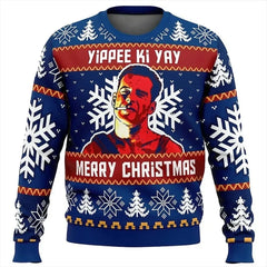 Action Hero Inspired “Yippee Ki-Yay” Ugly Christmas Sweater