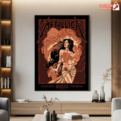 Metallica M72 World Tour November 12 2025 Brisbane Australia Suncorp Stadium Poster Canvas Wall Art
