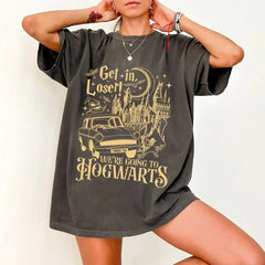 Get in Loser We're Going to Hogwarts Shirt – Wizard School Magic Car Shirt, Witchy Bookish Vintage Tee - Get Trend Merch