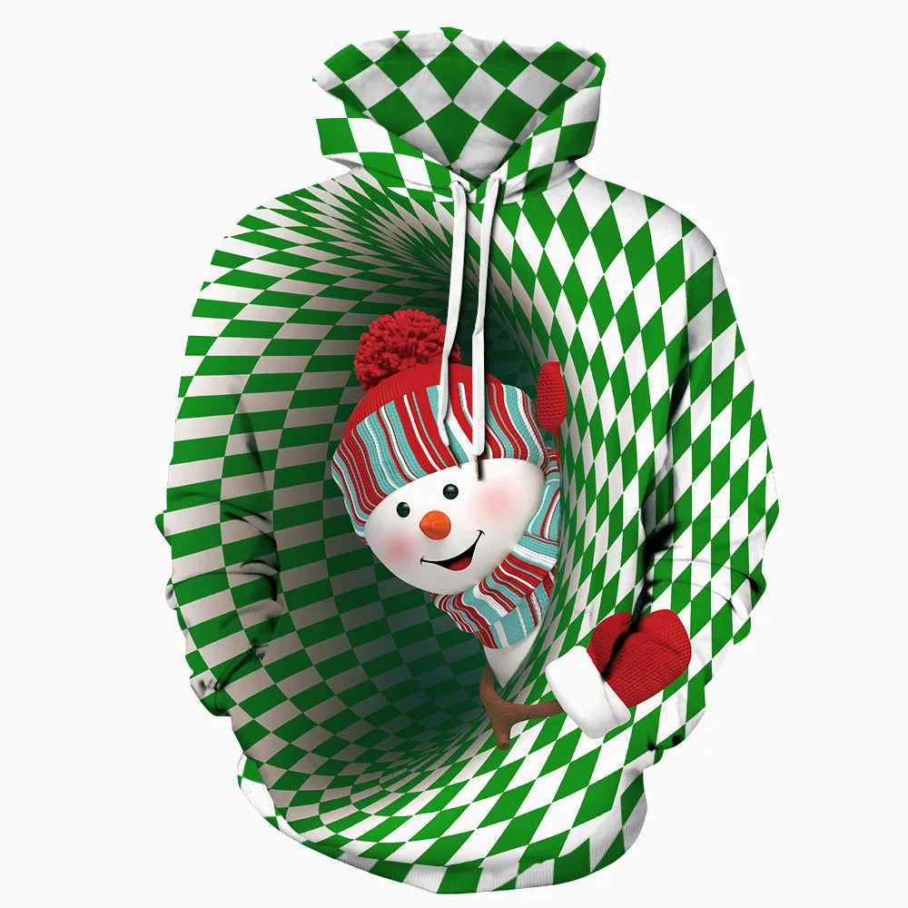 Grinch Inspired Christmas Hoodie – 3D All Over Print Harajuku Pullover