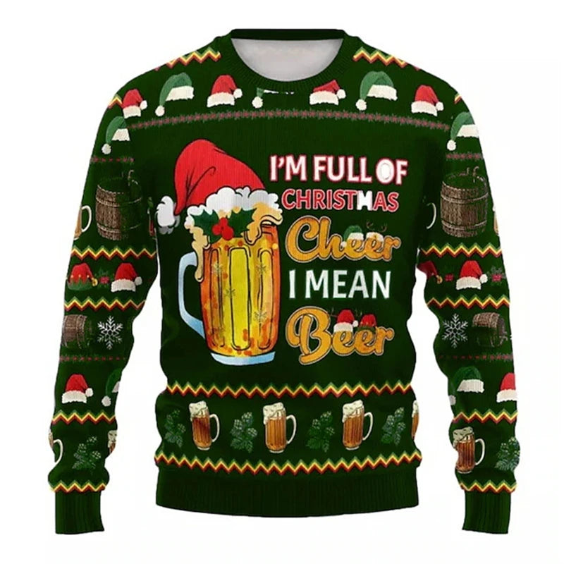 Beer Graphic Ugly Christmas Sweater