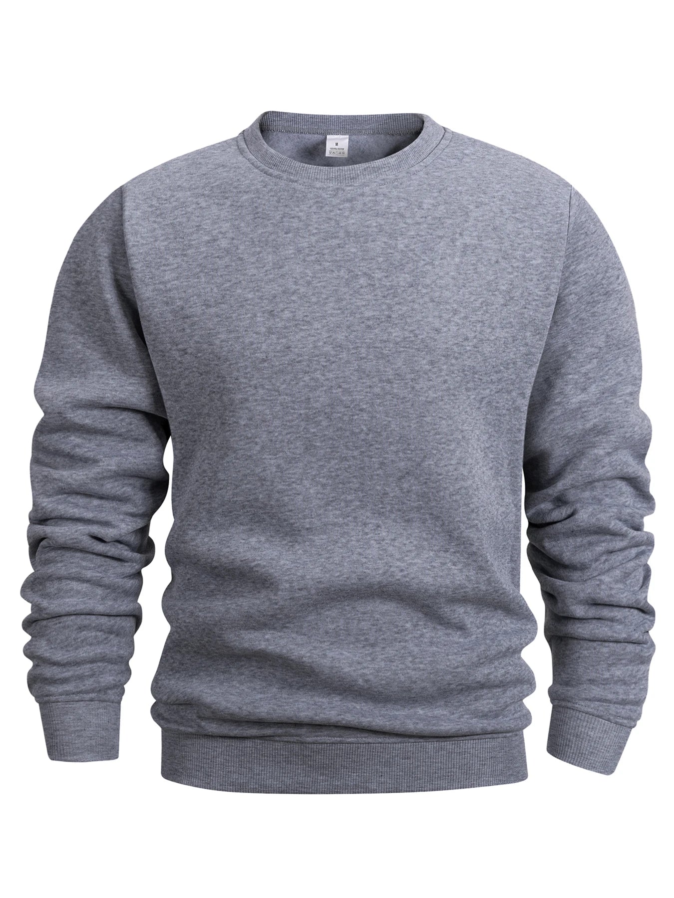 Men’s Crewneck Sweatshirt Solid Color Long Sleeve