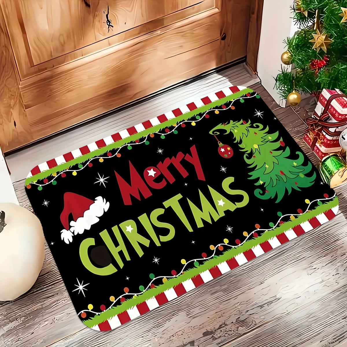 Merry Christmas Doormat – Soft Non-Slip Welcome Rug
