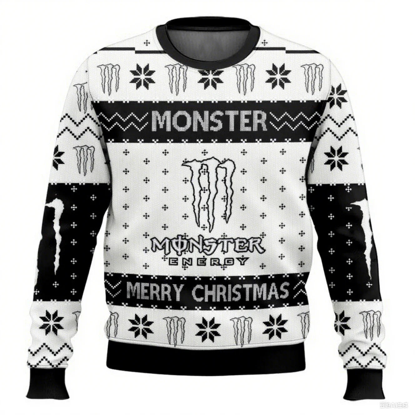 Green Claw Energy Inspired Ugly Christmas Sweater – Warm Knit-Look Crewneck