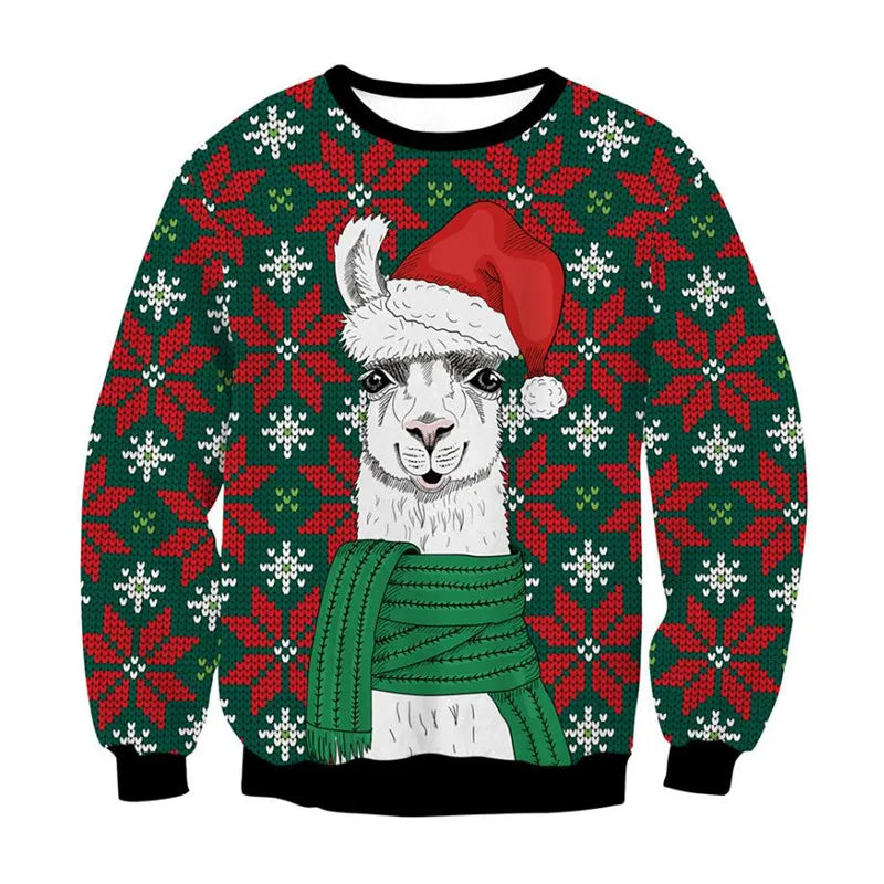 Dog Snowflake Reindeer Santa Ugly Christmas Sweater