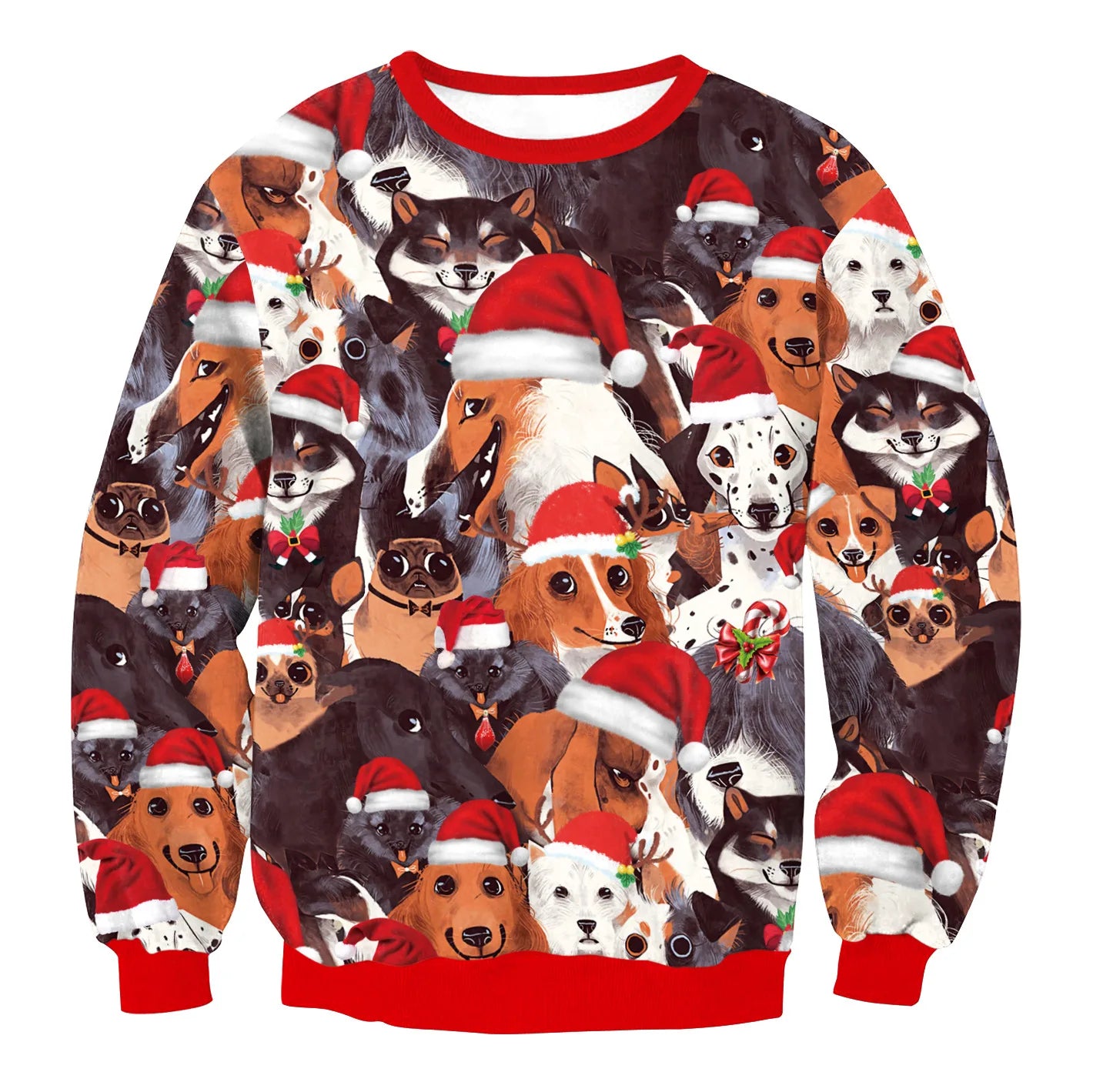 Dog Snowflake Reindeer Santa Ugly Christmas Sweater