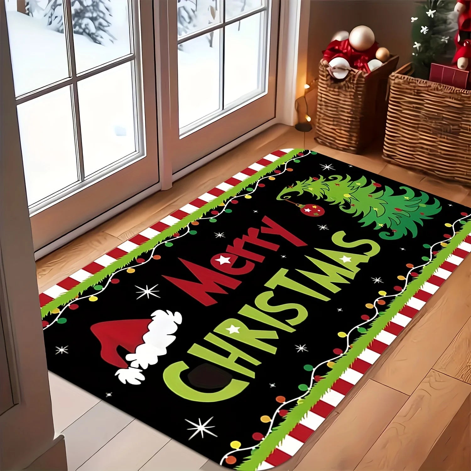 Merry Christmas Doormat – Soft Non-Slip Welcome Rug