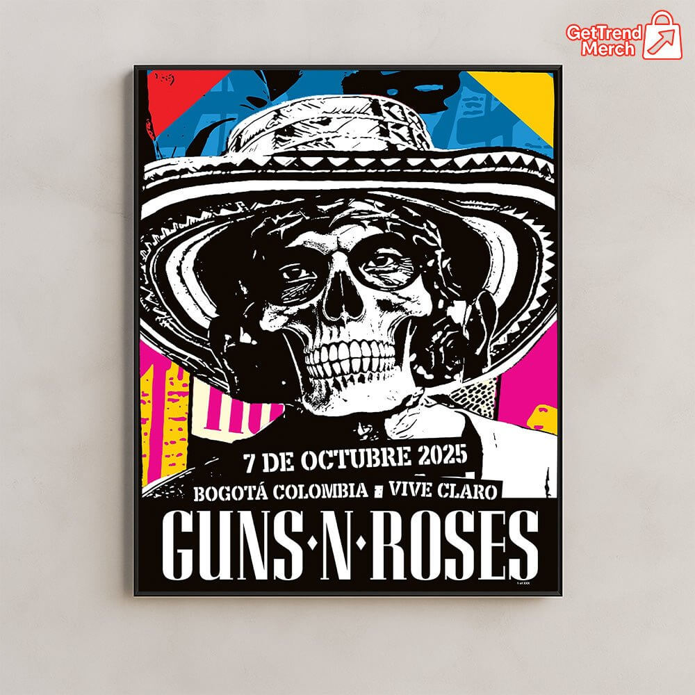 Guns N’ Roses Bogotá Colombia 2025 Poster Canvas Wall Art – Vive Claro Concert Limited Edition - Get Trend Merch