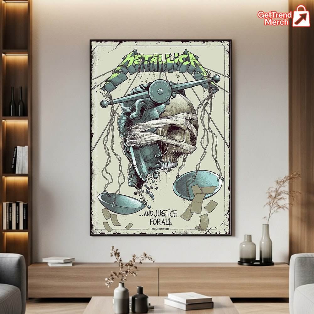 Metallica …And Justice For All Poster Canvas Wall Art – 1988 Album Limited Edition Print - Get Trend Merch