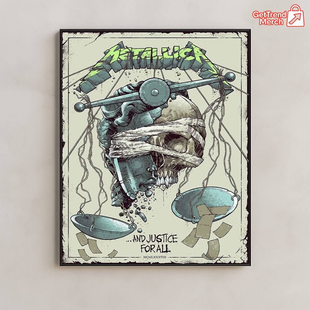 Metallica …And Justice For All Poster Canvas Wall Art – 1988 Album Limited Edition Print - Get Trend Merch