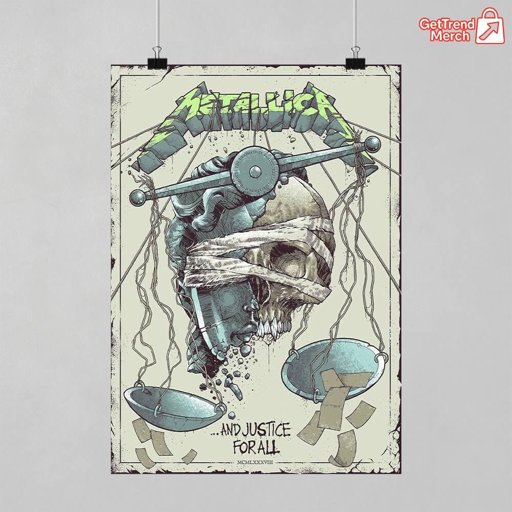 Metallica …And Justice For All Poster Canvas Wall Art – 1988 Album Limited Edition Print - Get Trend Merch