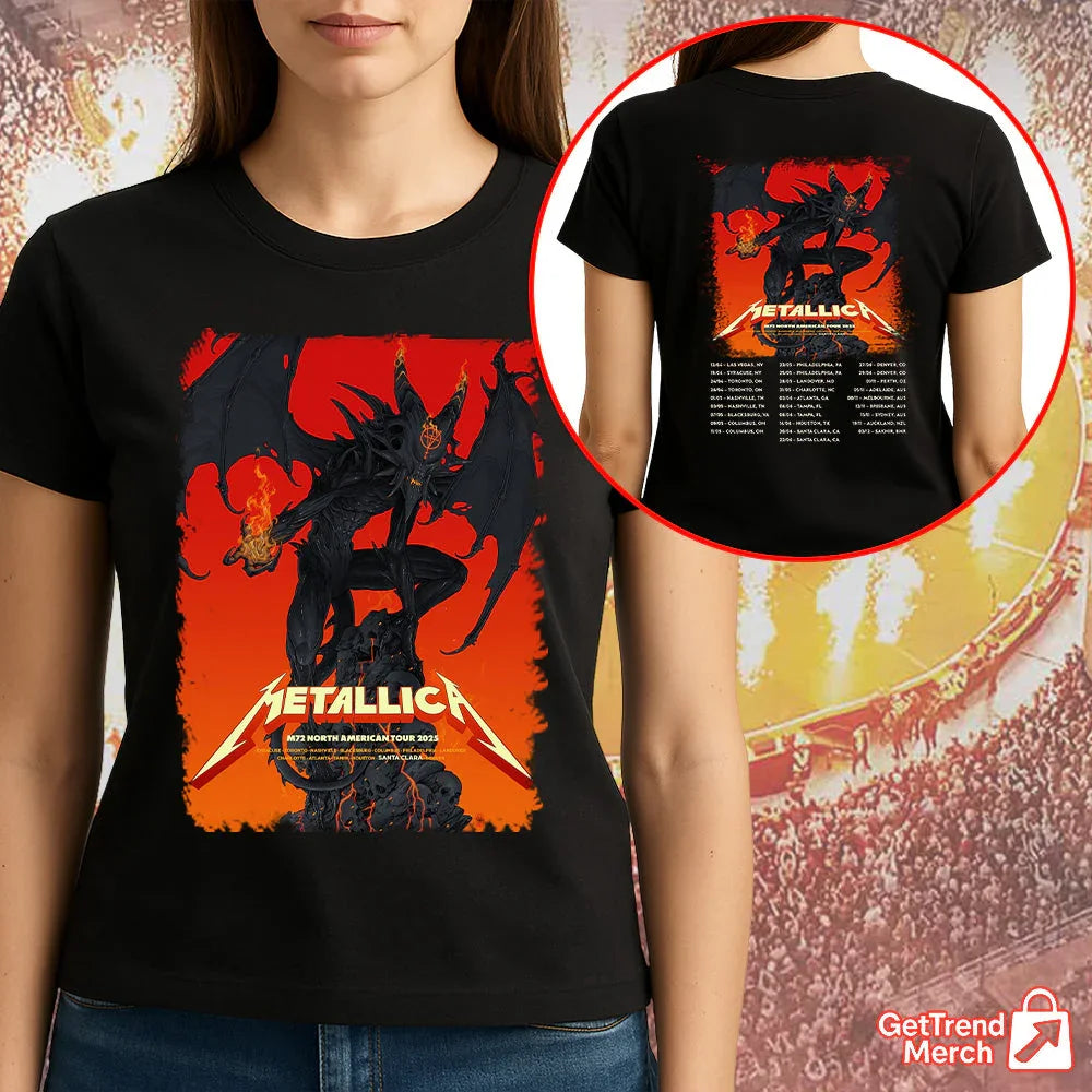 Metallica Concert Tour M72 North American Tour 2025 Santa Clara, Denver, Toronto Demon Poster Art Official T-Shirt, Hoodie, Sweatshirt - Get Trend Merch