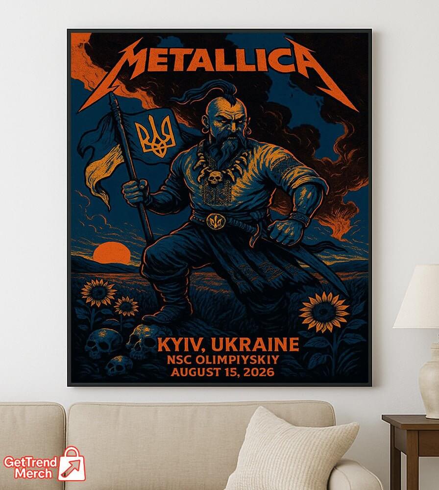 Metallica Kyiv Ukraine 2026 Poster Canvas Wall Art – NSC Olimpiyskiy Concert Exclusive - Get Trend Merch