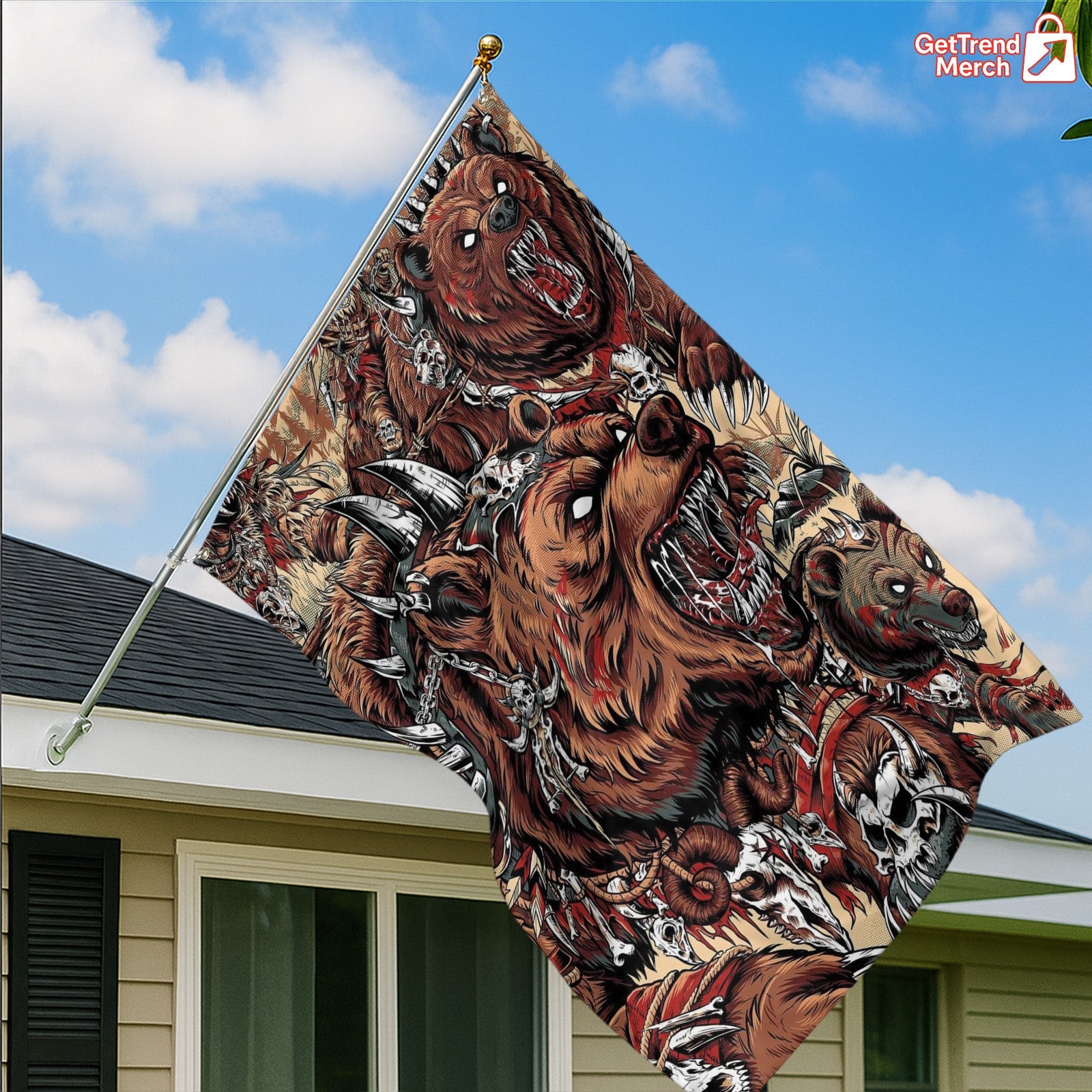 Metallica M72 Tour 2025 Denver Flag – Battle Grizzly Bear Design, June 27 Empower Field Limited Edition by JML2Art - Get Trend Merch