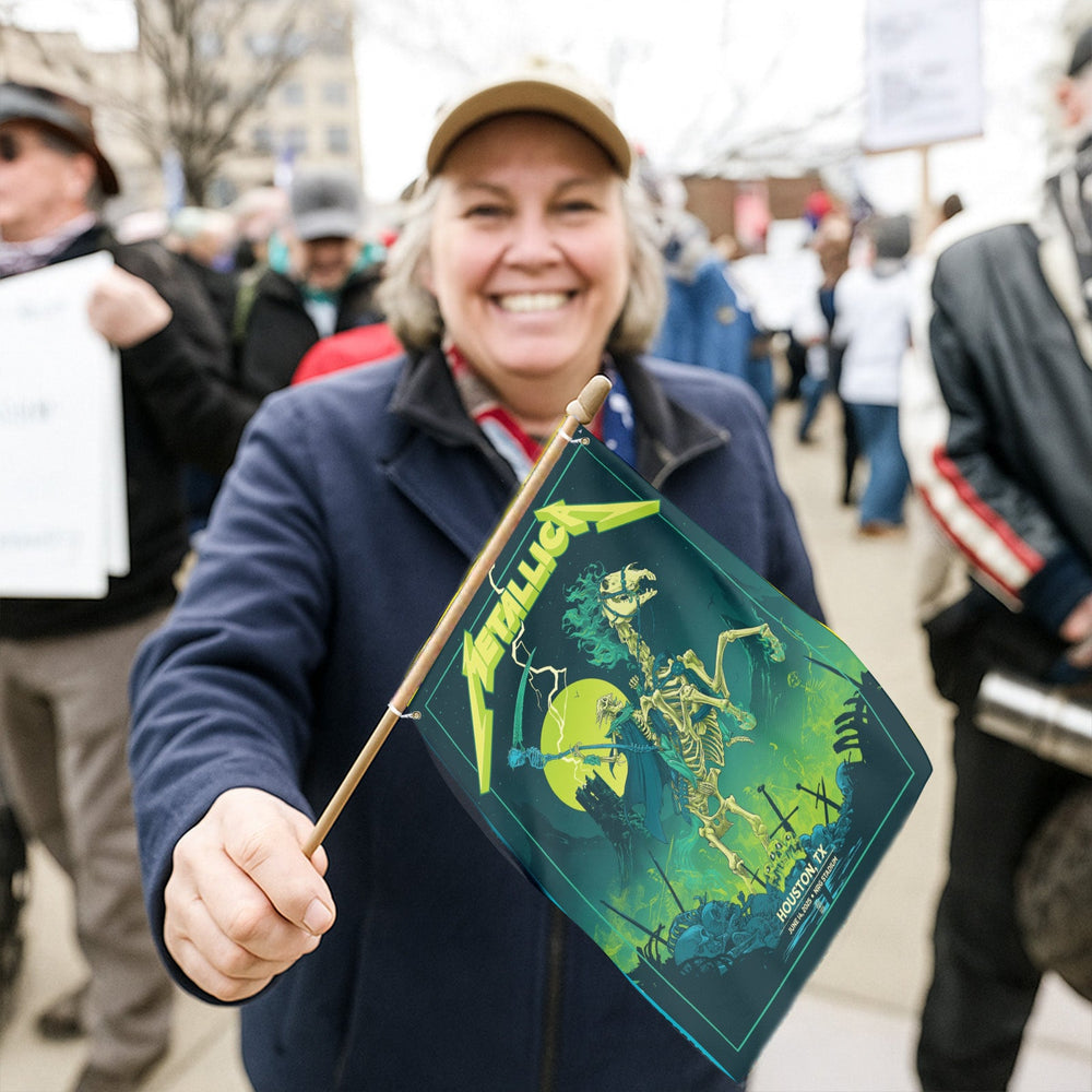 Metallica M72 World Tour 2025 Houston TX June 16 NRG Stadium 2-Sided House Flag - Get Trend Merch