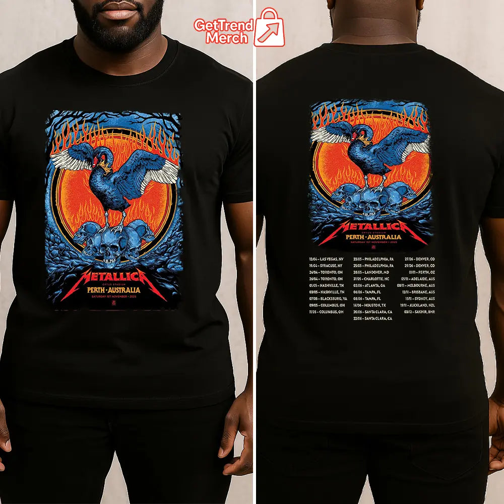 Metallica M72 World Tour November 1, 2025 Perth, Australia - Optus Stadium Tour Shirt