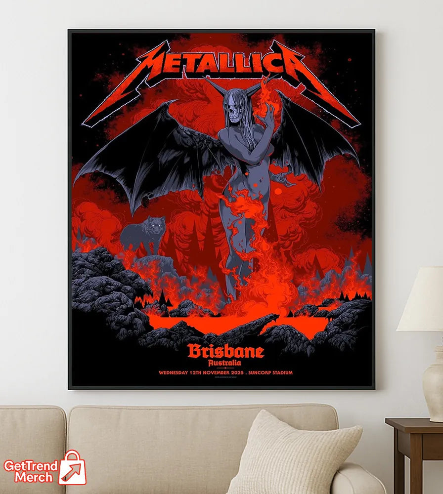 Metallica M72 World Tour November 12, 2025 Brisbane, Australia - Suncorp Stadium Poster Canvas Wall Art