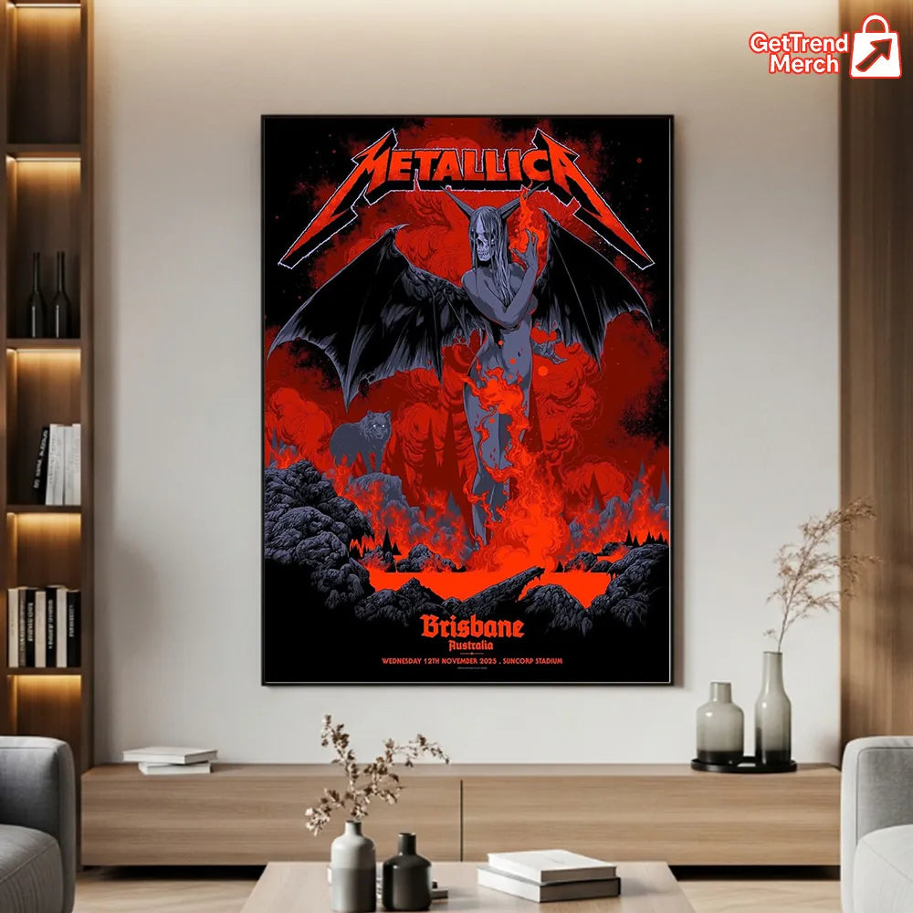 Metallica M72 World Tour November 12, 2025 Brisbane, Australia - Suncorp Stadium Poster Canvas Wall Art