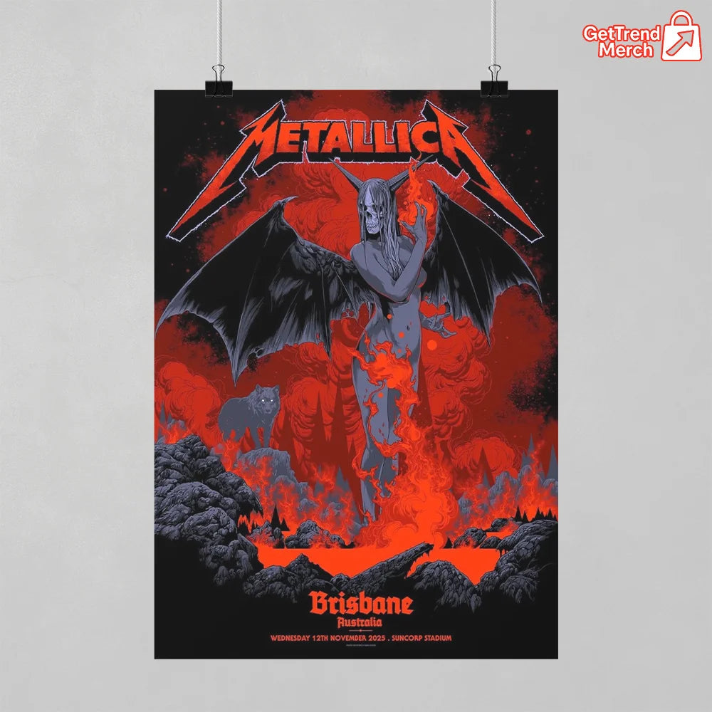 Metallica M72 World Tour November 12, 2025 Brisbane, Australia - Suncorp Stadium Poster Canvas Wall Art