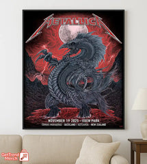 Metallica M72 World Tour November 19 2025 Auckland New Zealand Eden Park Poster Canvas Wall Art