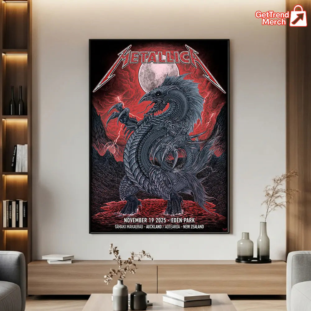 Metallica M72 World Tour November 19 2025 Auckland New Zealand Eden Park Poster Canvas Wall Art