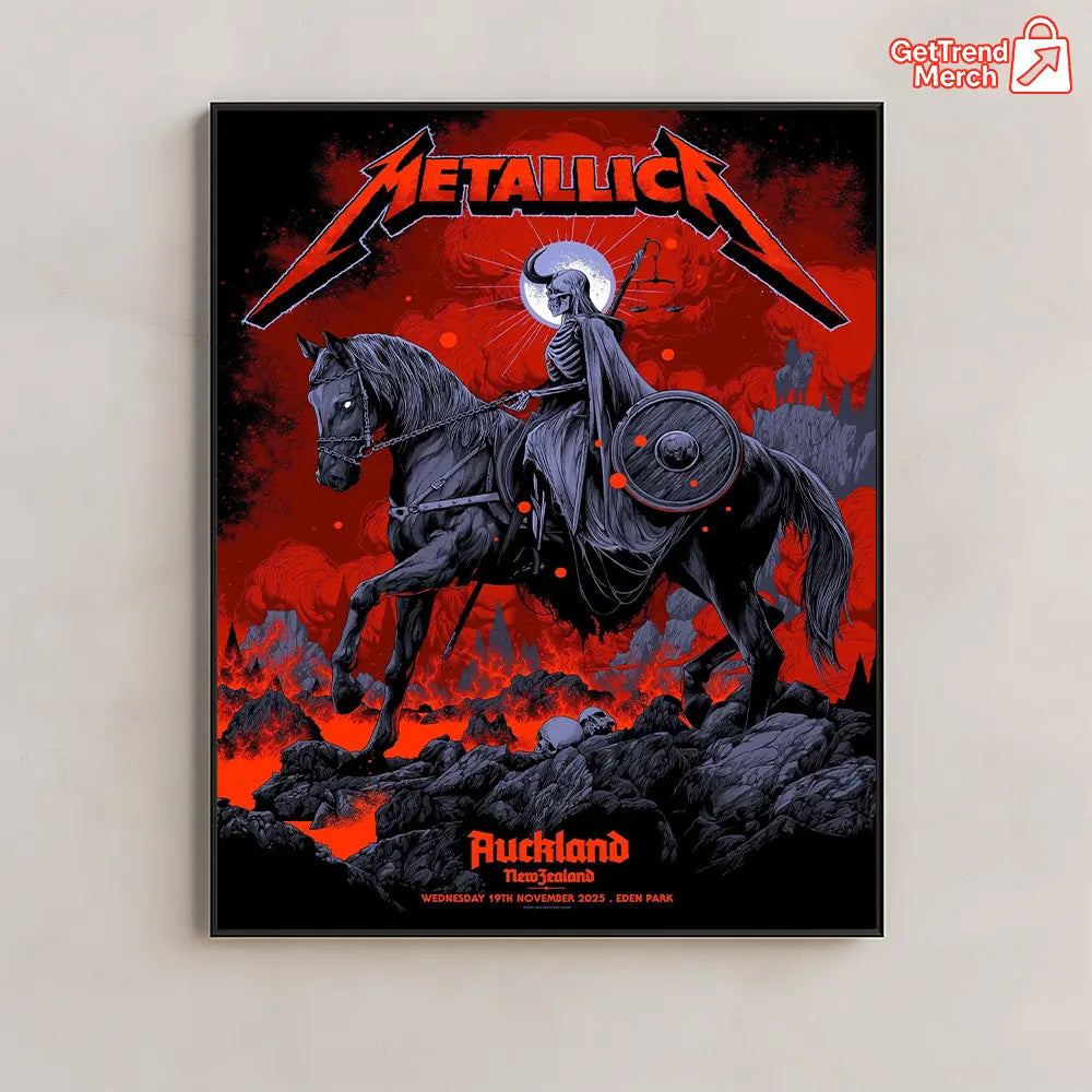 Metallica M72 World Tour November 19, 2025 Auckland New Zealand Eden Park Poster Canvas Wall Art