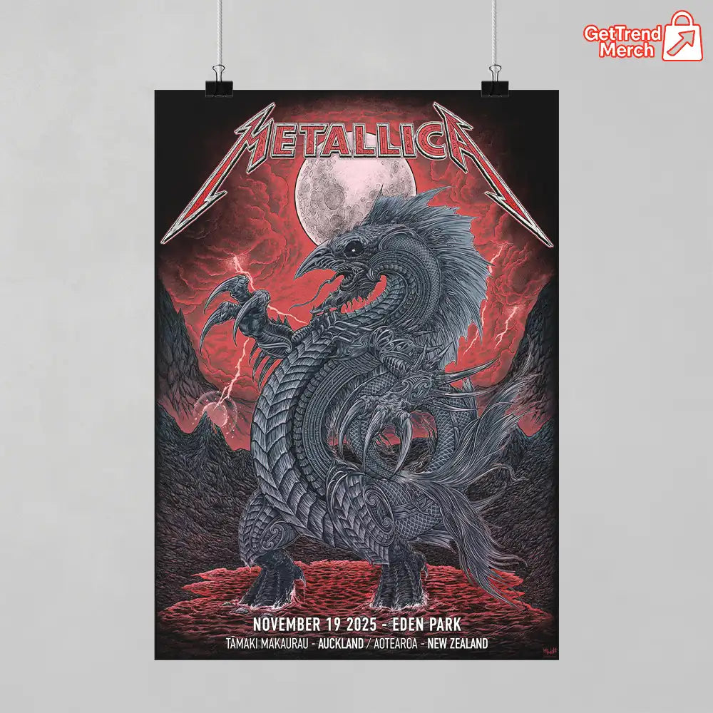 Metallica M72 World Tour November 19 2025 Auckland New Zealand Eden Park Poster Canvas Wall Art