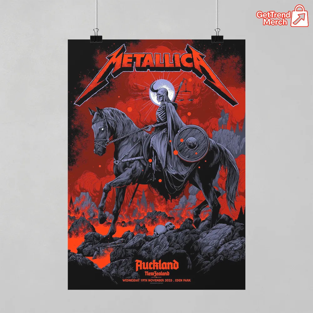 Metallica M72 World Tour November 19, 2025 Auckland New Zealand Eden Park Poster Canvas Wall Art