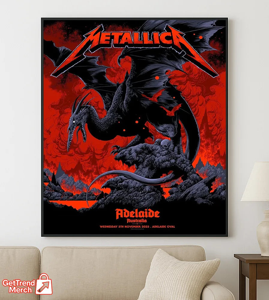 Metallica M72 World Tour November 5, 2025 Adelaide, Australia - Adelaide Oval Poster Canvas Wall Art