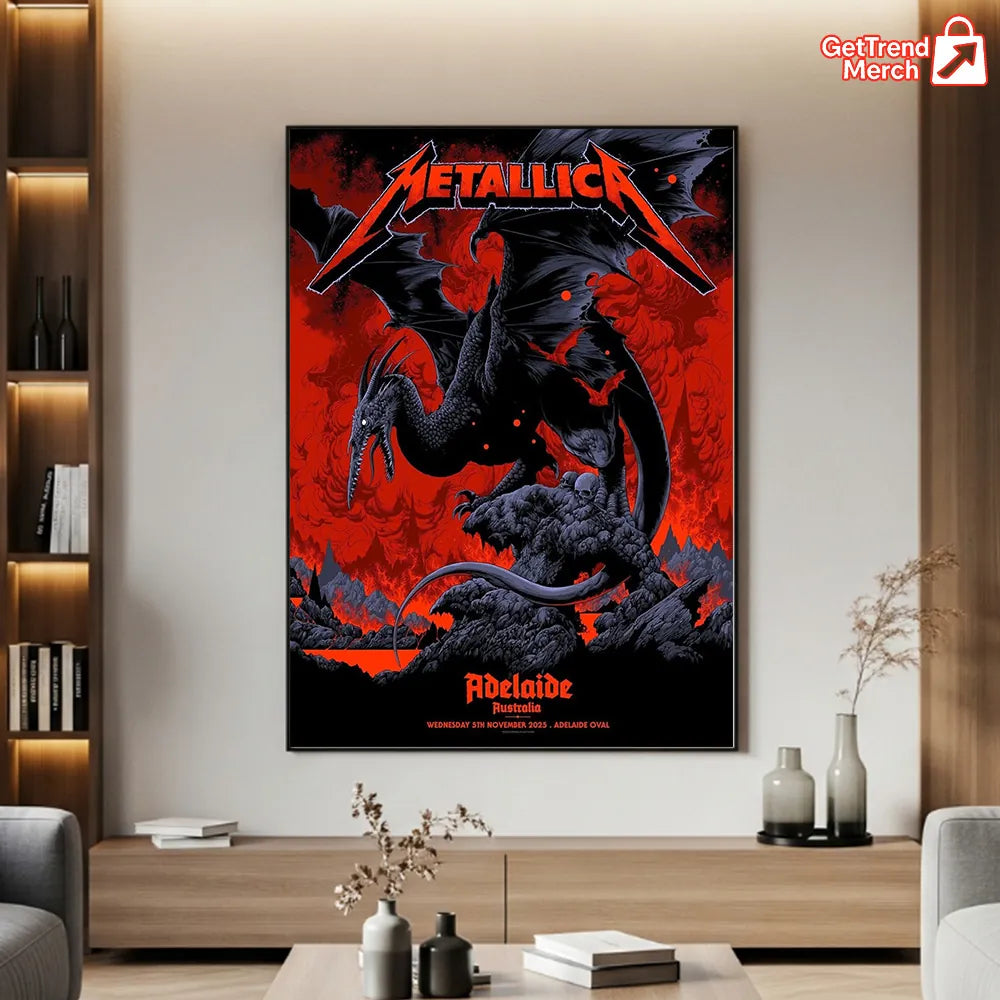 Metallica M72 World Tour November 5, 2025 Adelaide, Australia - Adelaide Oval Poster Canvas Wall Art