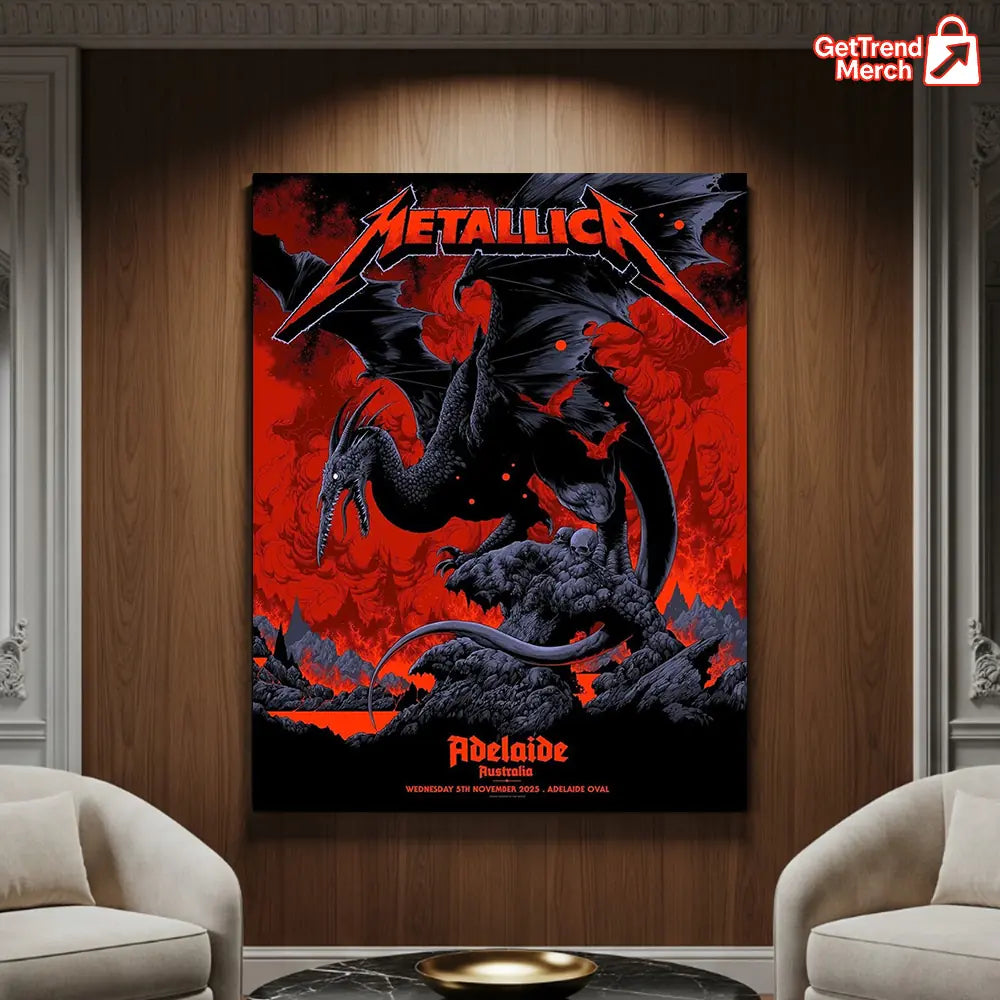 Metallica M72 World Tour November 5, 2025 Adelaide, Australia - Adelaide Oval Poster Canvas Wall Art