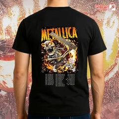 Metallica Skeleton Flames Graphic Shirt