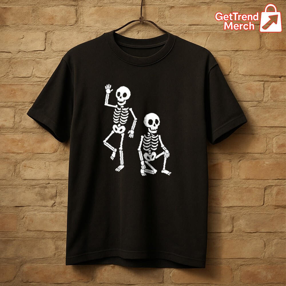 Subtle Skeletons Halloween T-Shirt – Funny Minimal Skeleton Graphic Tee - Get Trend Merch