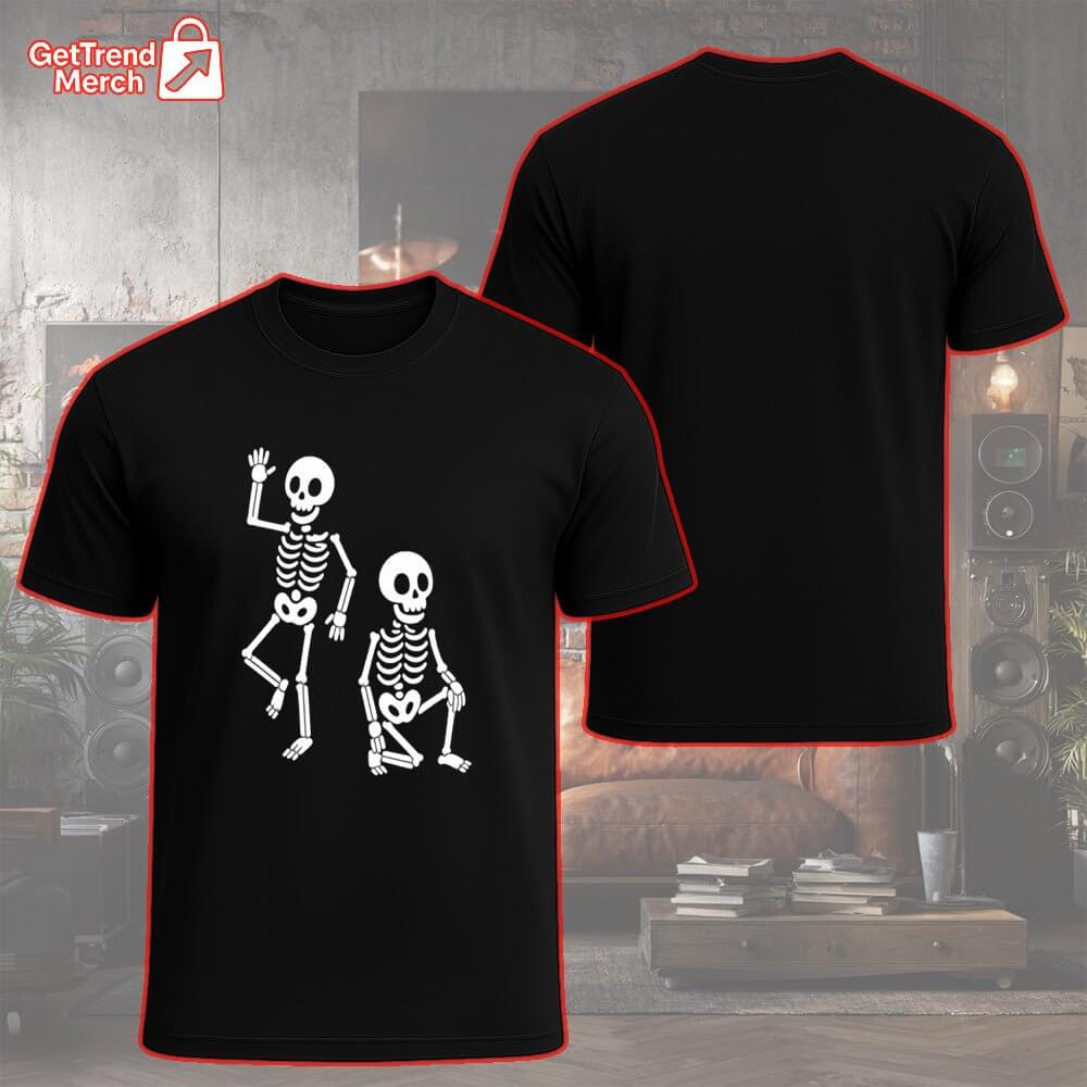Subtle Skeletons Halloween T-Shirt – Funny Minimal Skeleton Graphic Tee - Get Trend Merch